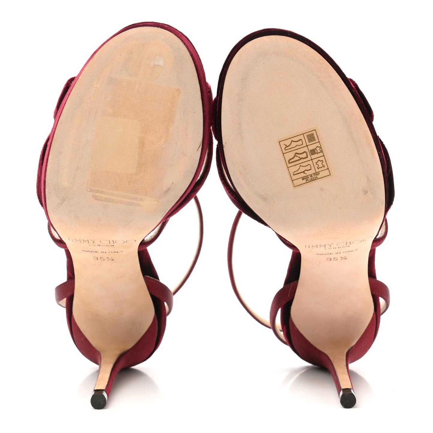 Velvet Satin Lola 120 Platform Sandals 35.5 Bordeaux
