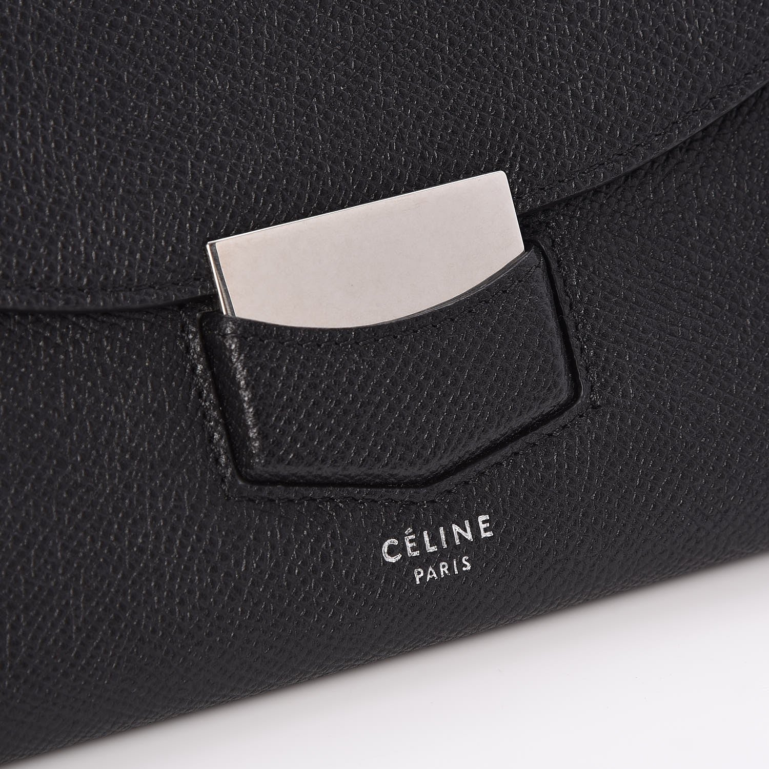 Celine Grained Calfskin Large Trotteur Multifunction Flap Wallet Black 8 of 8