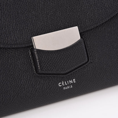 Celine Grained Calfskin Large Trotteur Multifunction Flap Wallet Black 8 of 8