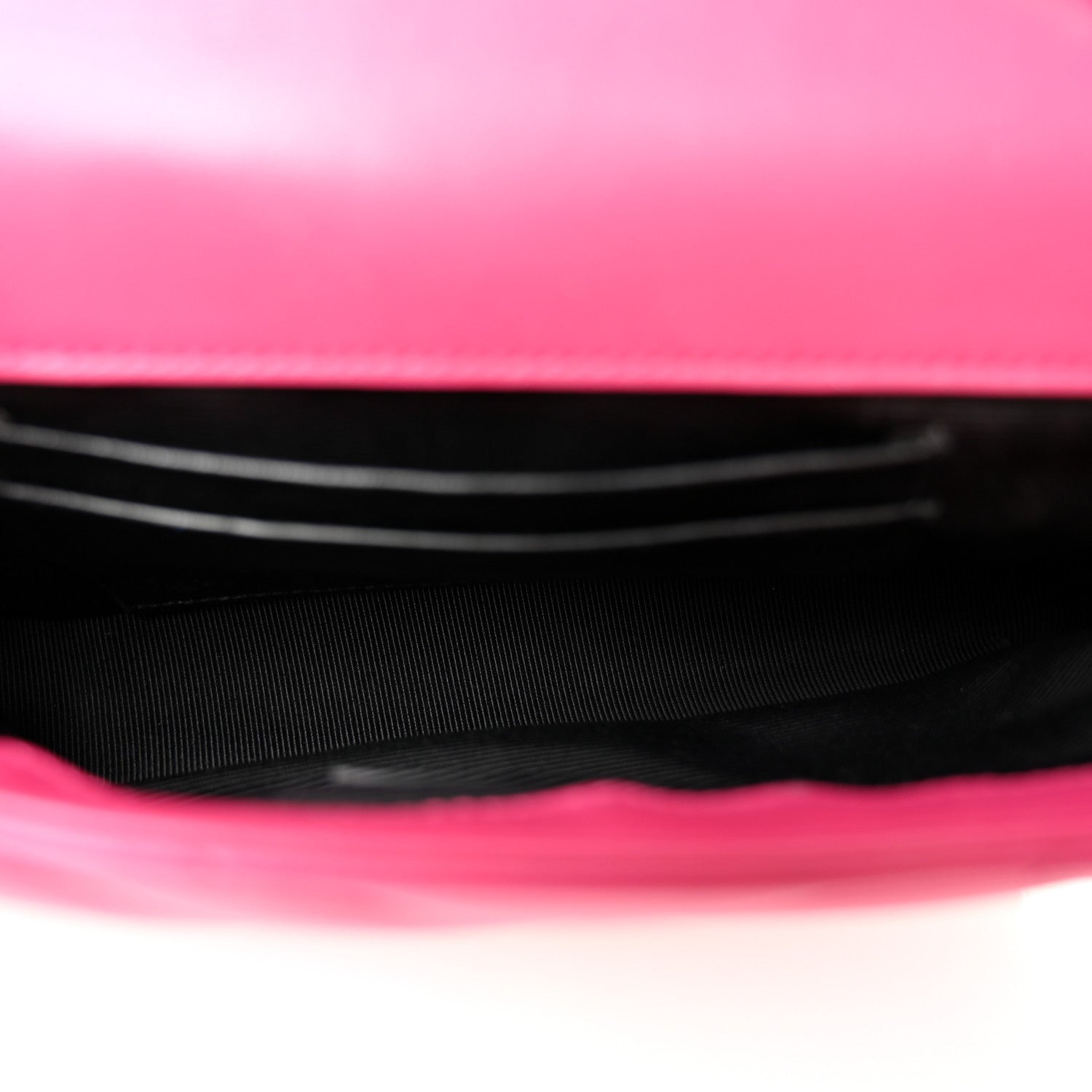 Saint Laurent Calfskin Matelasse Chevron Classic Monogram Baby Chain Bag Fuchsia 5 of 10