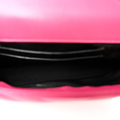 Saint Laurent Calfskin Matelasse Chevron Classic Monogram Baby Chain Bag Fuchsia 5 of 10