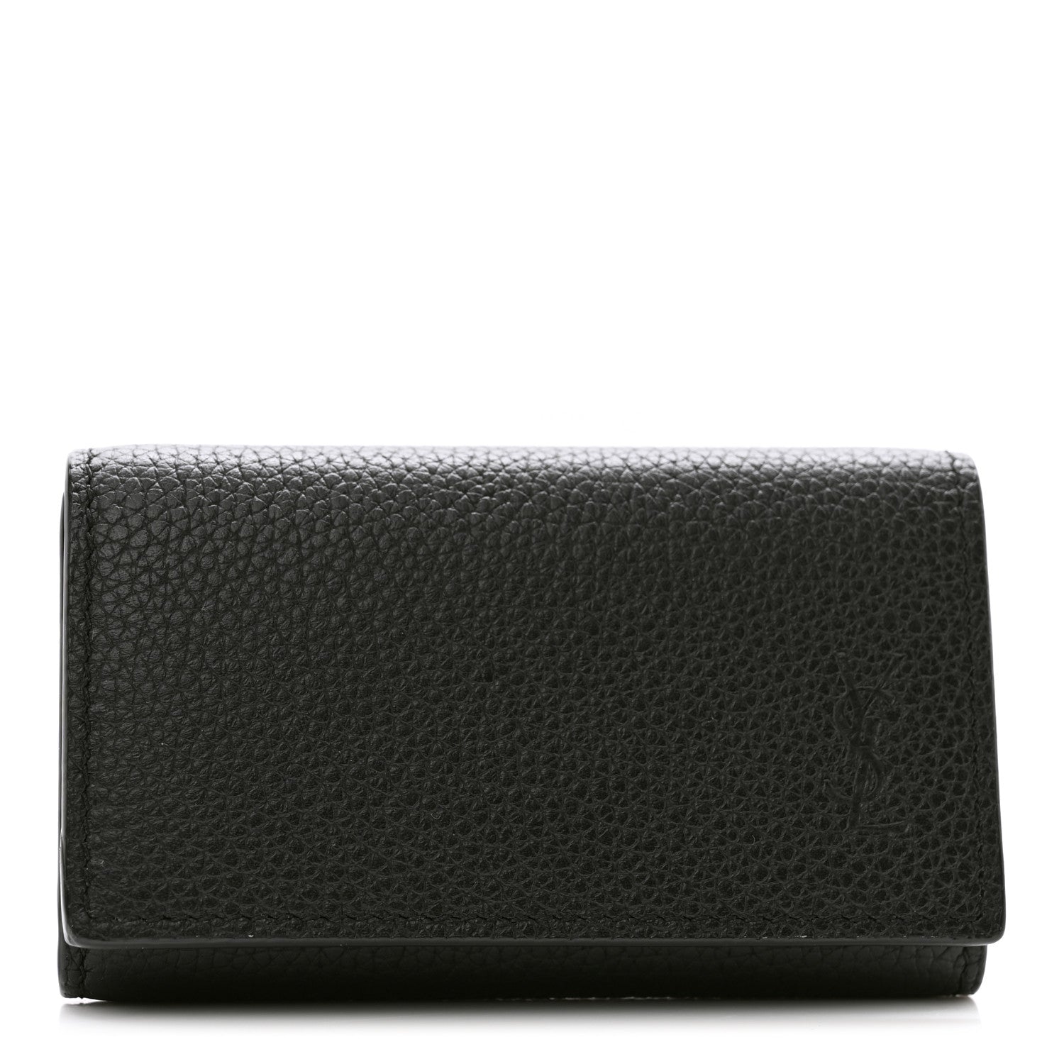 Saint Laurent Grain De Poudre Key Holder Wallet Black 1 of 8