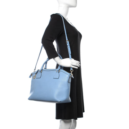 Gucci Dollar Calfskin GG Charm Dome Satchel Mineral Blue 2 of 16