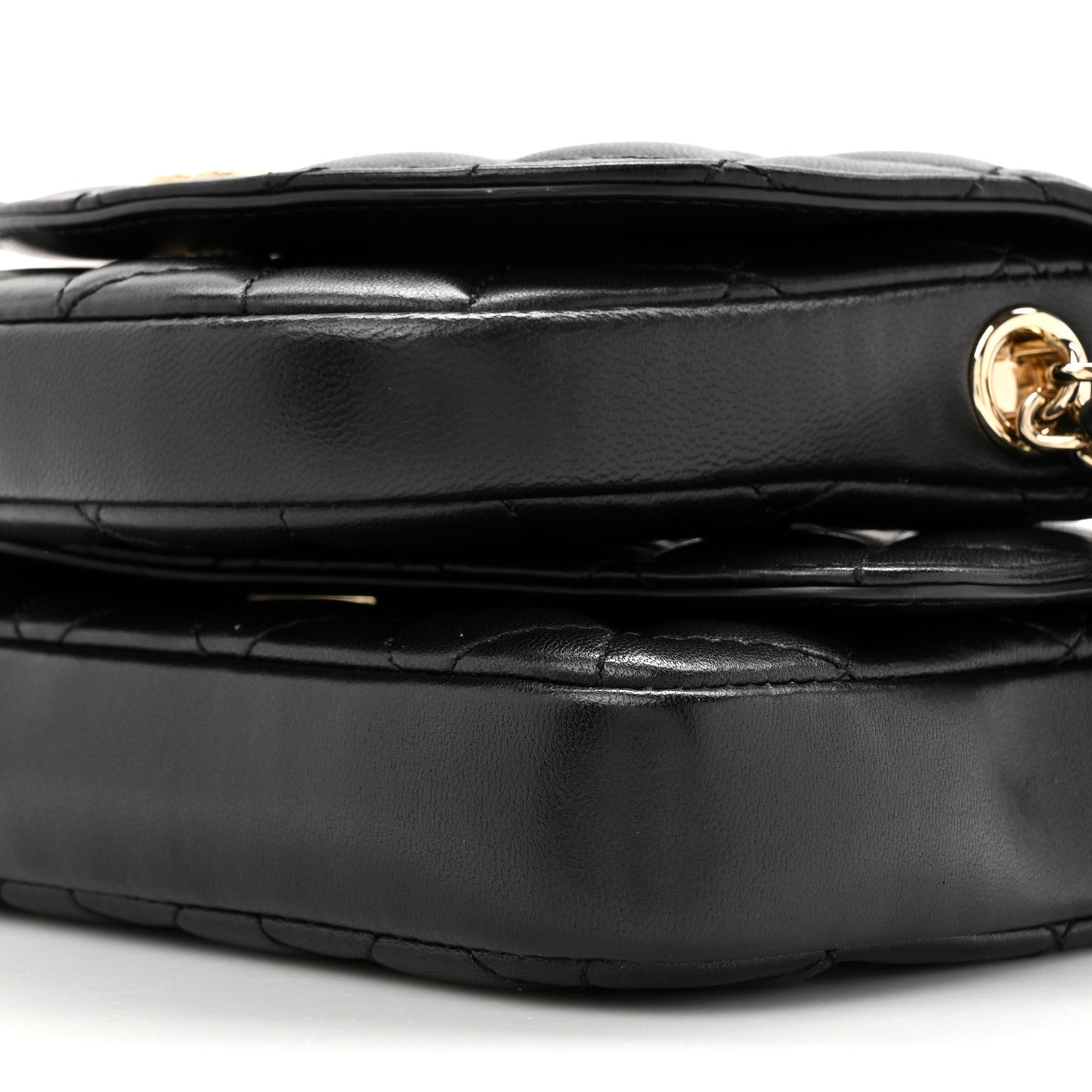 Lambskin Quilted Side Packs Black