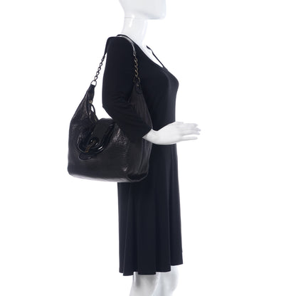 Fendi Nappa Patent B Buckle Hobo Black 2 of 11