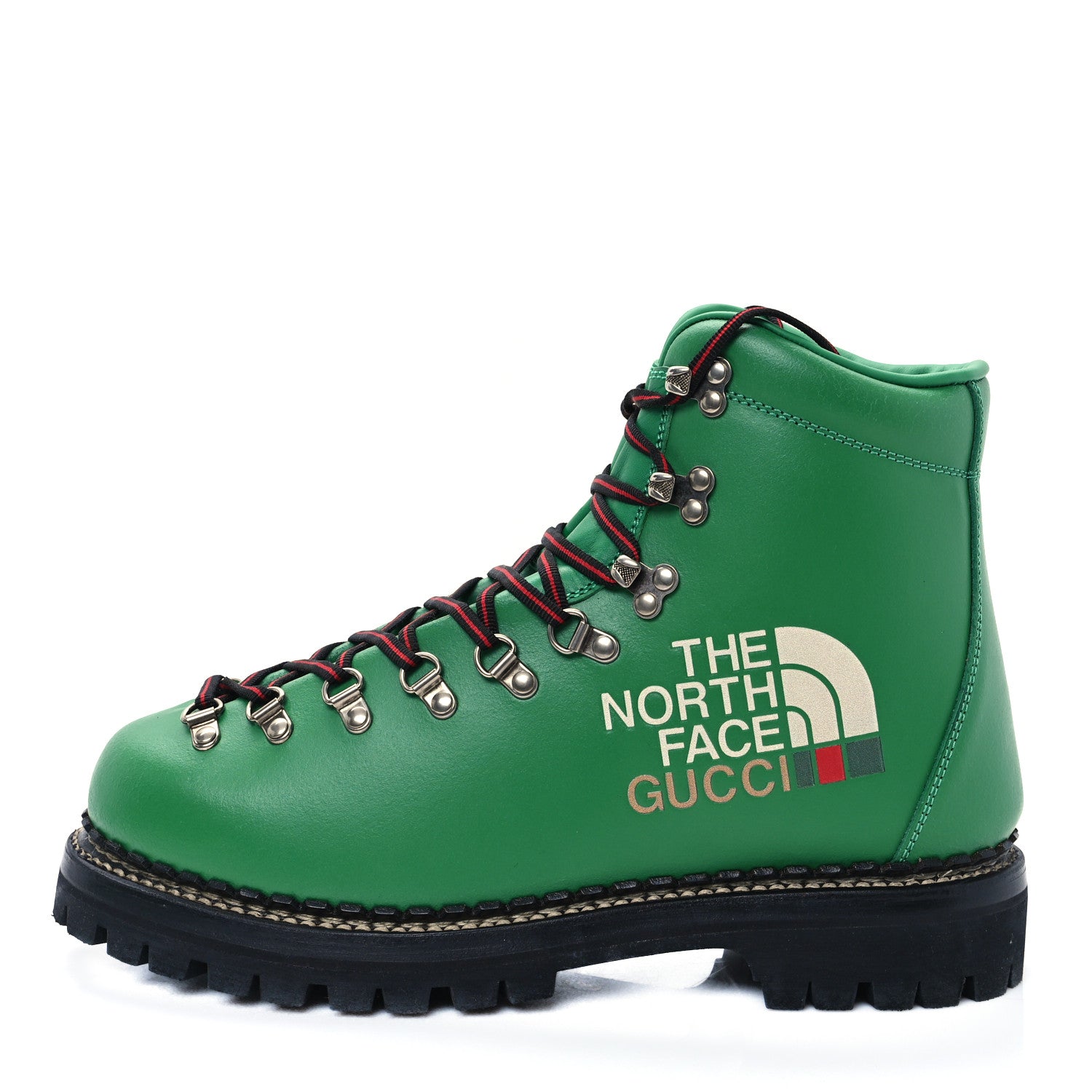 Gucci X THE NORTH FACE Calfskin Mens Hiking Ankle Boots 9 New Shamarock 1 of 11