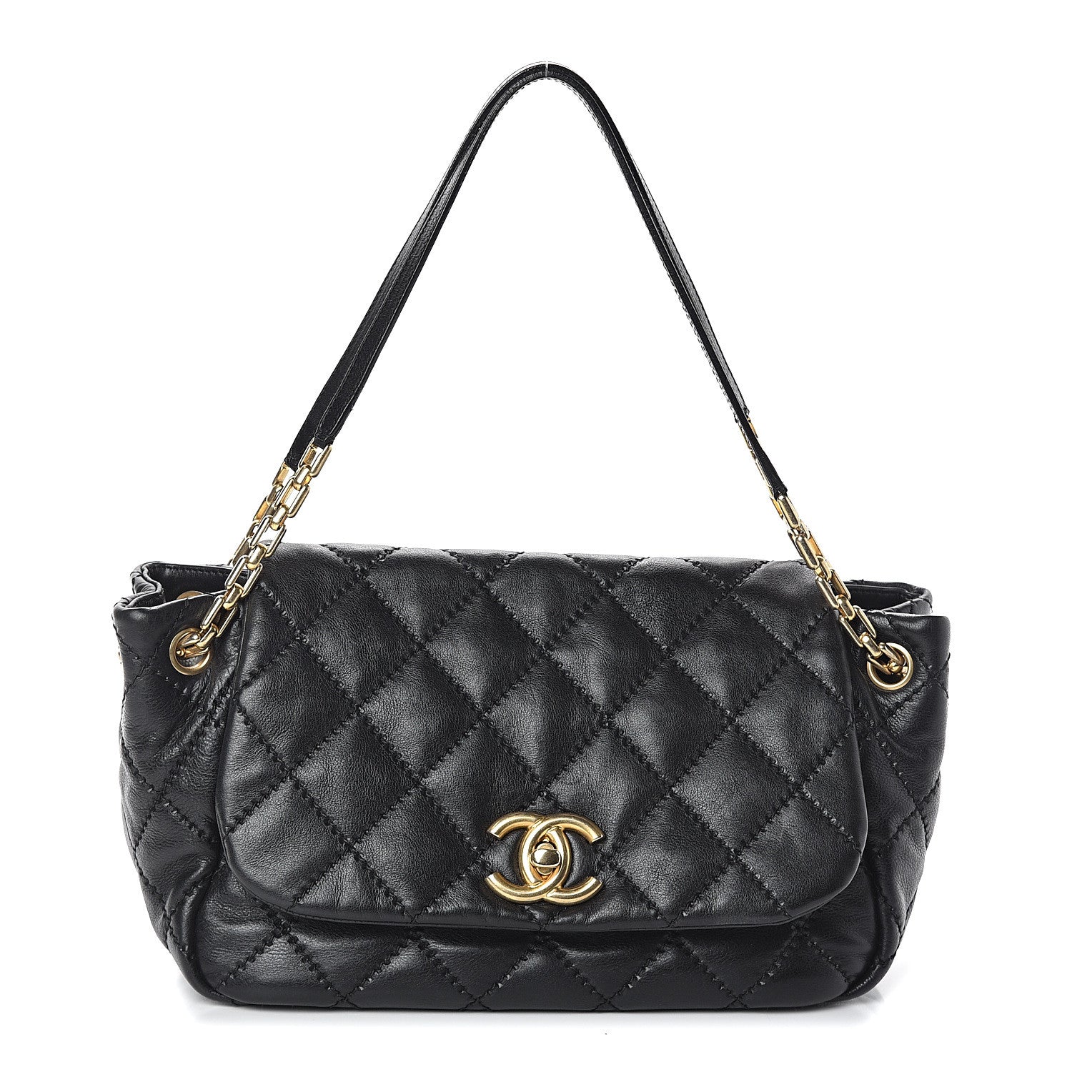 Chanel Calfskin Quilted Retro Chain Flap Black 1 of 9