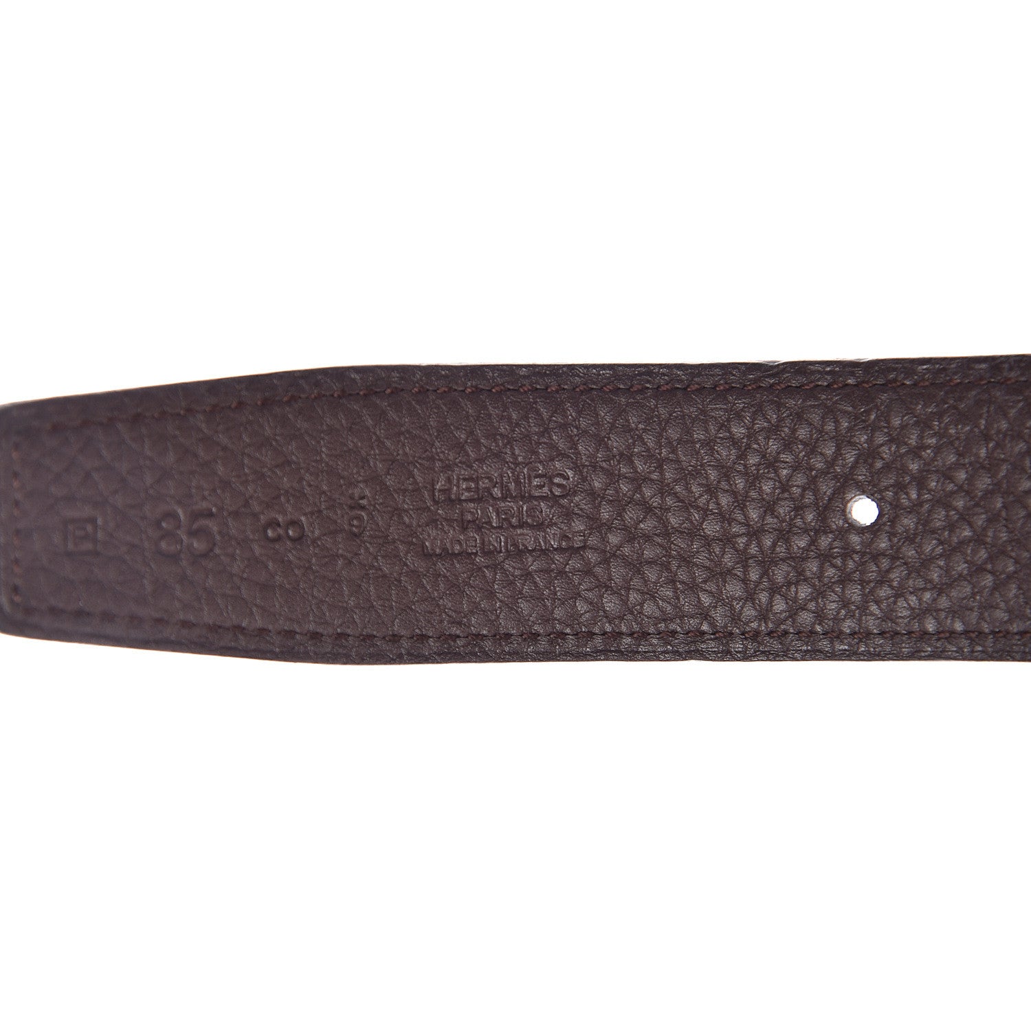 Hermes Box Togo 32mm H Belt 85 Black Chocolate 4 of 8