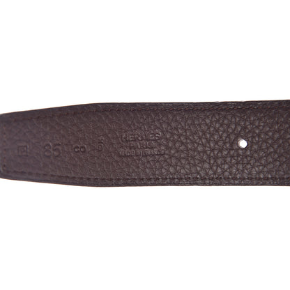 Hermes Box Togo 32mm H Belt 85 Black Chocolate 4 of 8