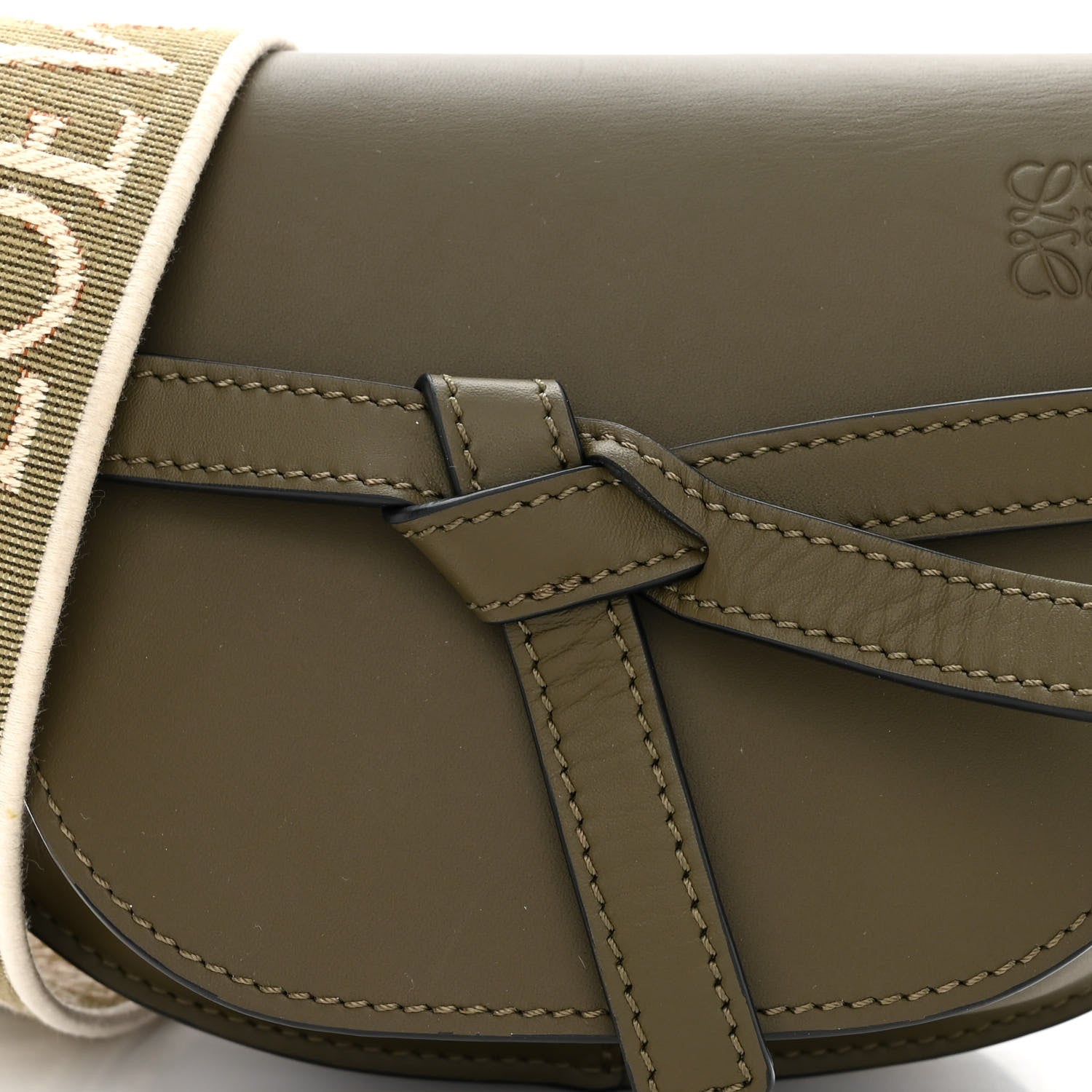 Loewe Calfskin Jacquard Mini Gate Dual Bag Autumn Green 8 of 10