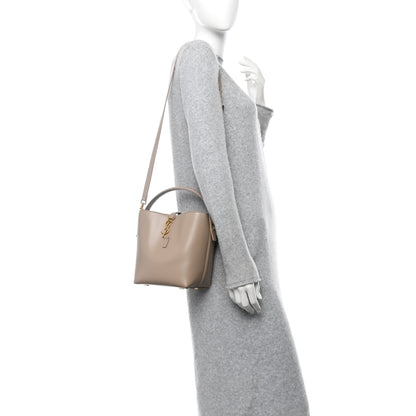 Saint Laurent Shiny Calfskin Le 37 Small Bucket Bag Dark Beige 2 of 11