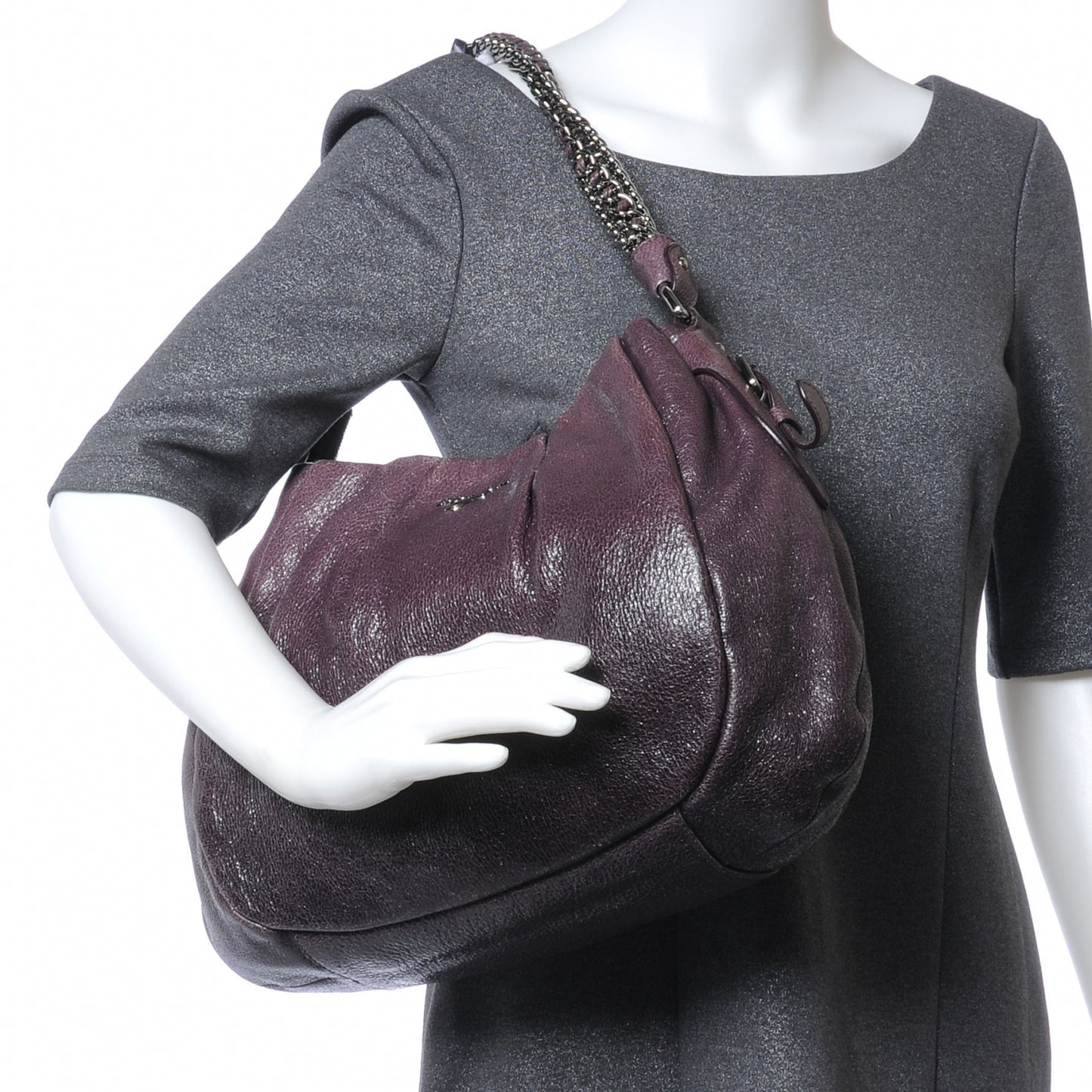 Cervo Lux Chain Shoulder Bag Mirtillo Sfumato