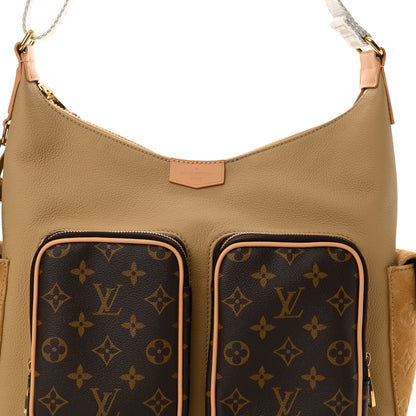 Louis Vuitton Grained Cowhide Monogram Hobo Cargo Beige 7 of 9