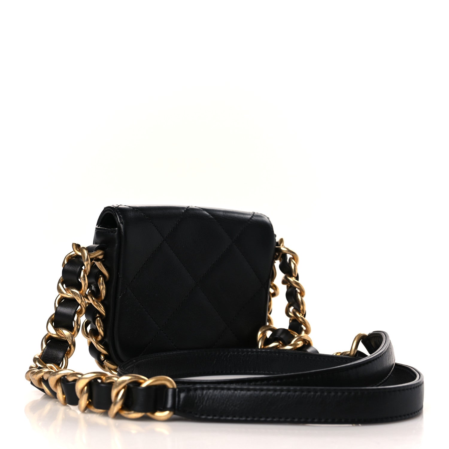 Chanel Calfskin Quilted Mini Framing Chain Bag Black 3 of 9