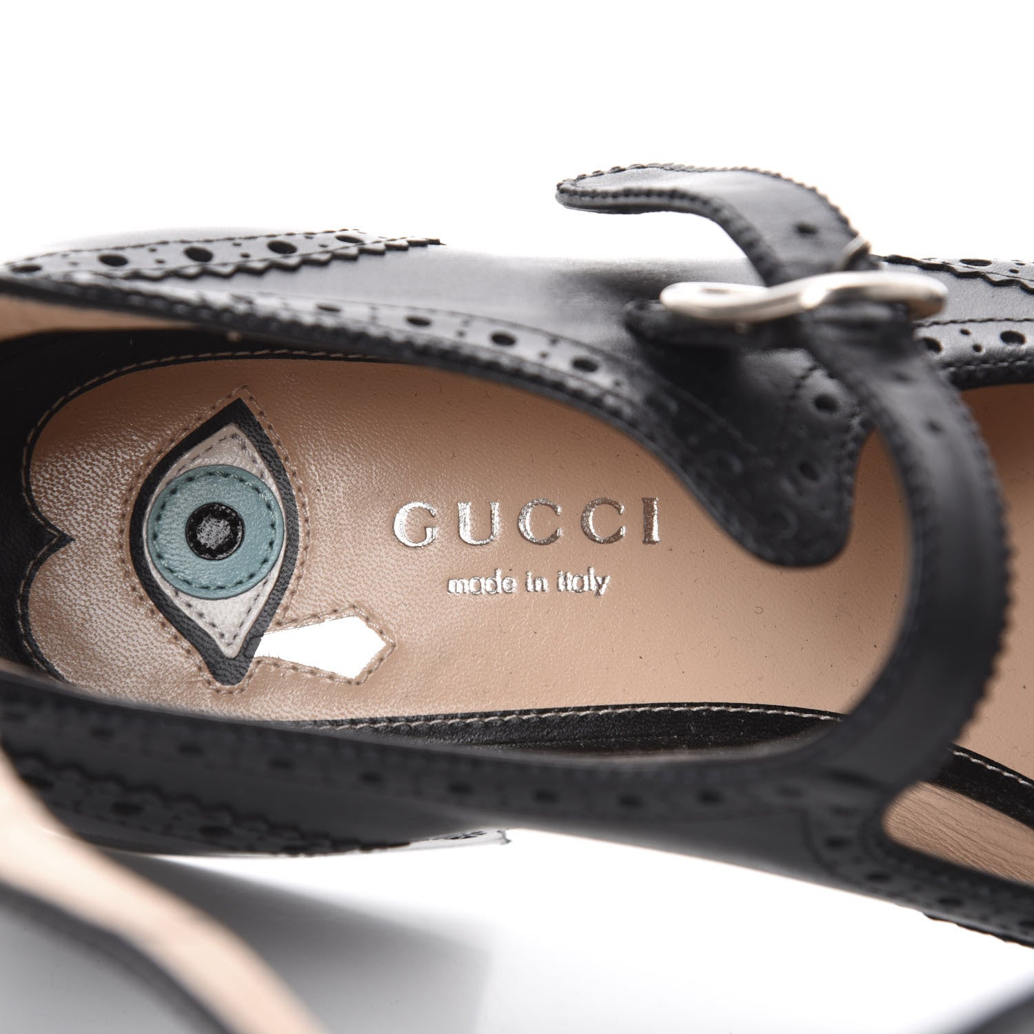 Gucci Calfskin Queercore Brogue Knee High Boots 37.5 Black 8 of 9