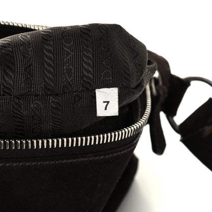 Prada Suede Shoulder Bag Dark Brown 8 of 11