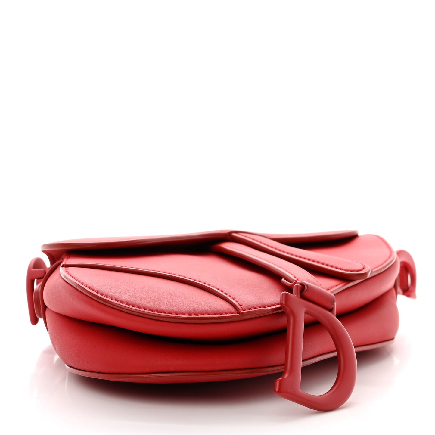 Ultra Matte Calfskin Mini Saddle Bag Red