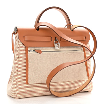 Hermes Vache Hunter Criss Viking Herbag Zip Retourne 31 PM Ecru Beige Naturel 3 of 9