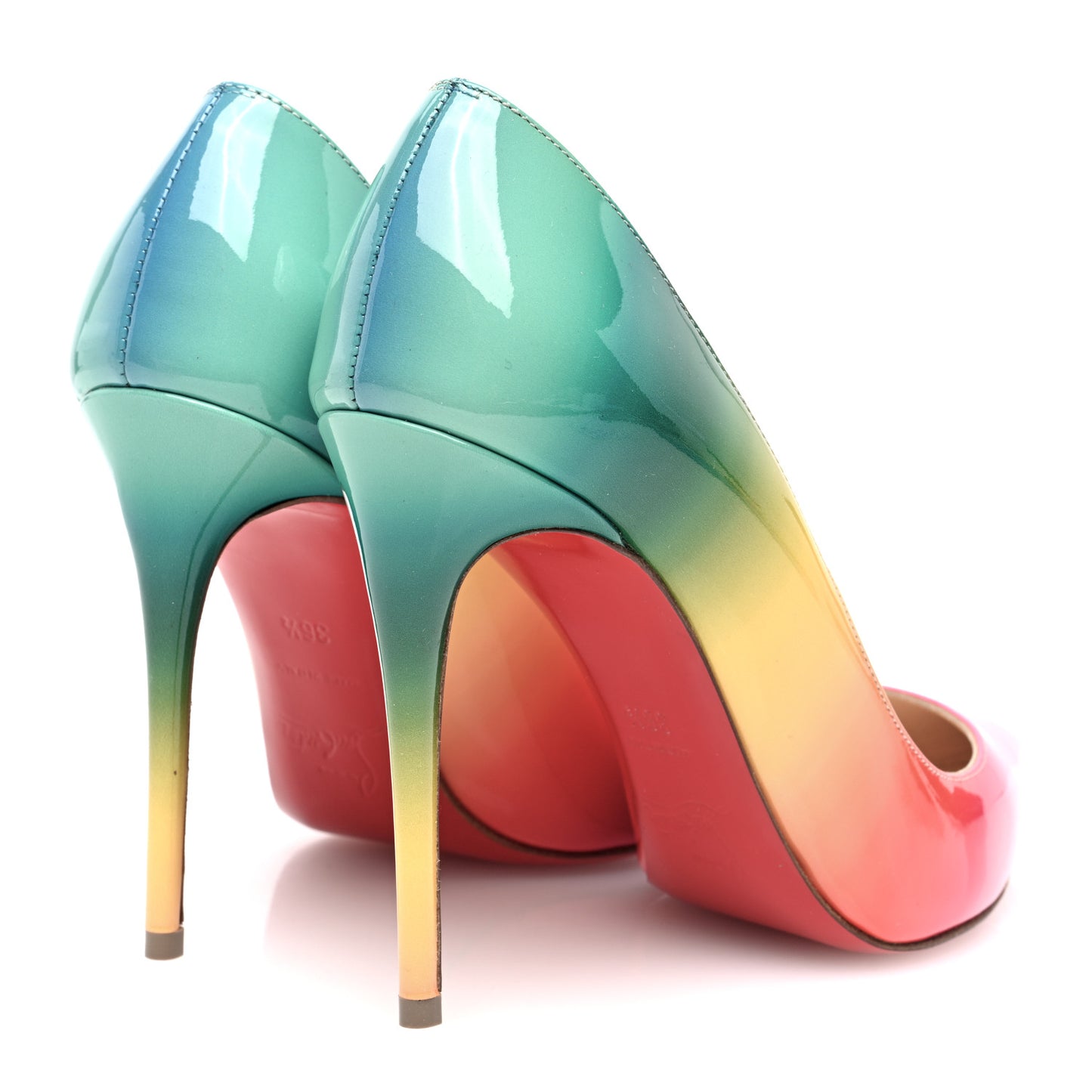 Patent Rainbow Pigalle Follies 100 Pumps 36.5 Multicolor