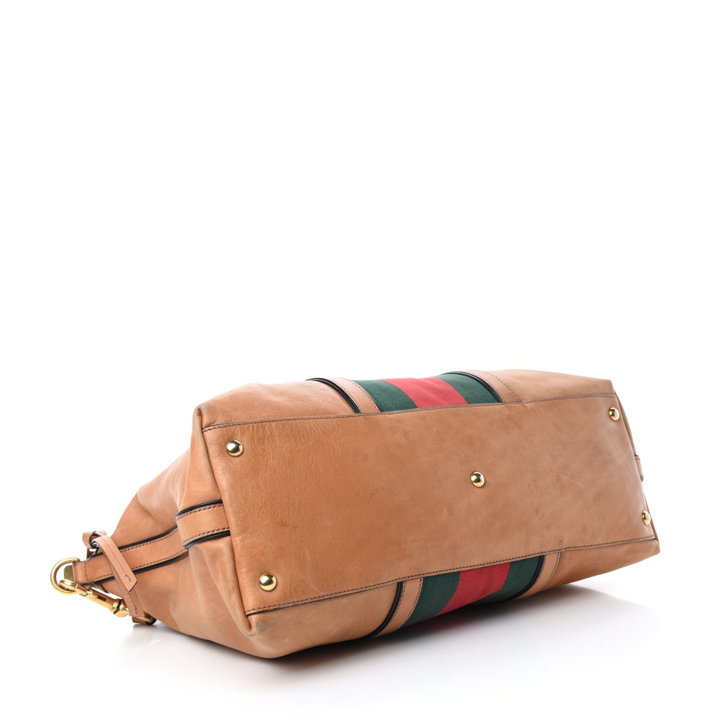 Calfskin Web Medium Rania Top Handle Bag Khaki