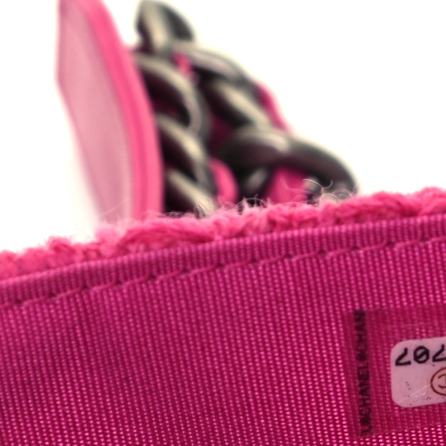Chanel Wool Tweed Lambskin Quilted Chanel 19 Wallet On Chain WOC Fuchsia 6 of 8
