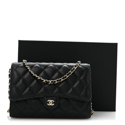 Chanel Caviar Quilted Compact Wallet On Chain WOC Black 13 of 13