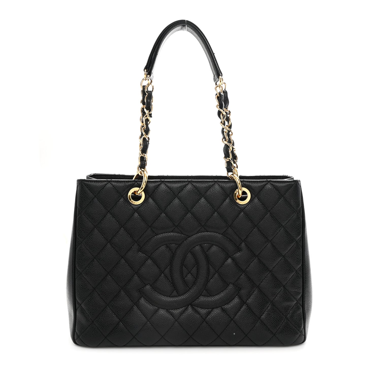 Caviar Quilted Grand Shopping Tote GST Black