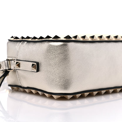 Valentino Garavani Metallic Calfskin Rockstud Camera Crossbody Bag Gold 6 of 7