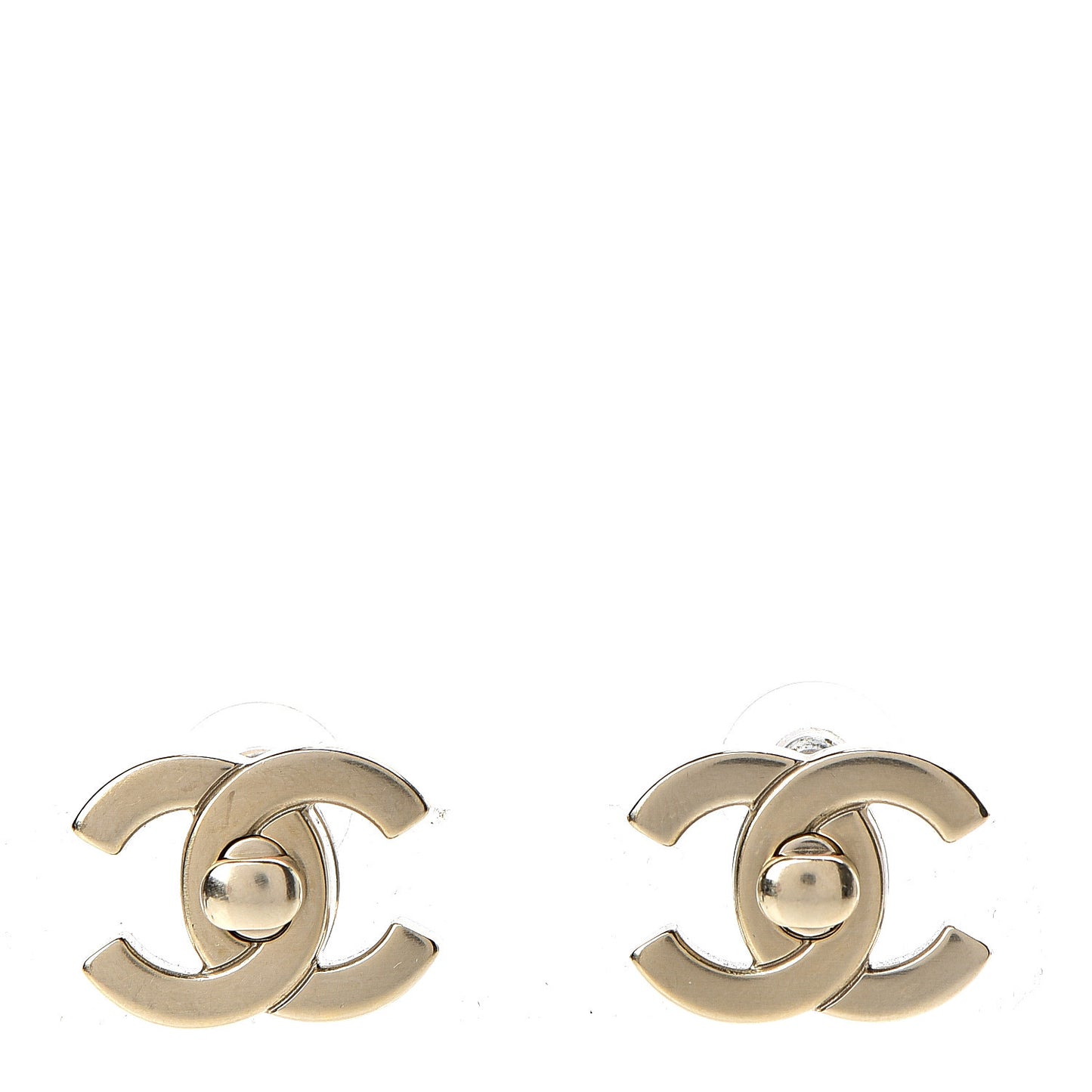 CC Turnlock Interchangeable Earrings Gold Iridescent