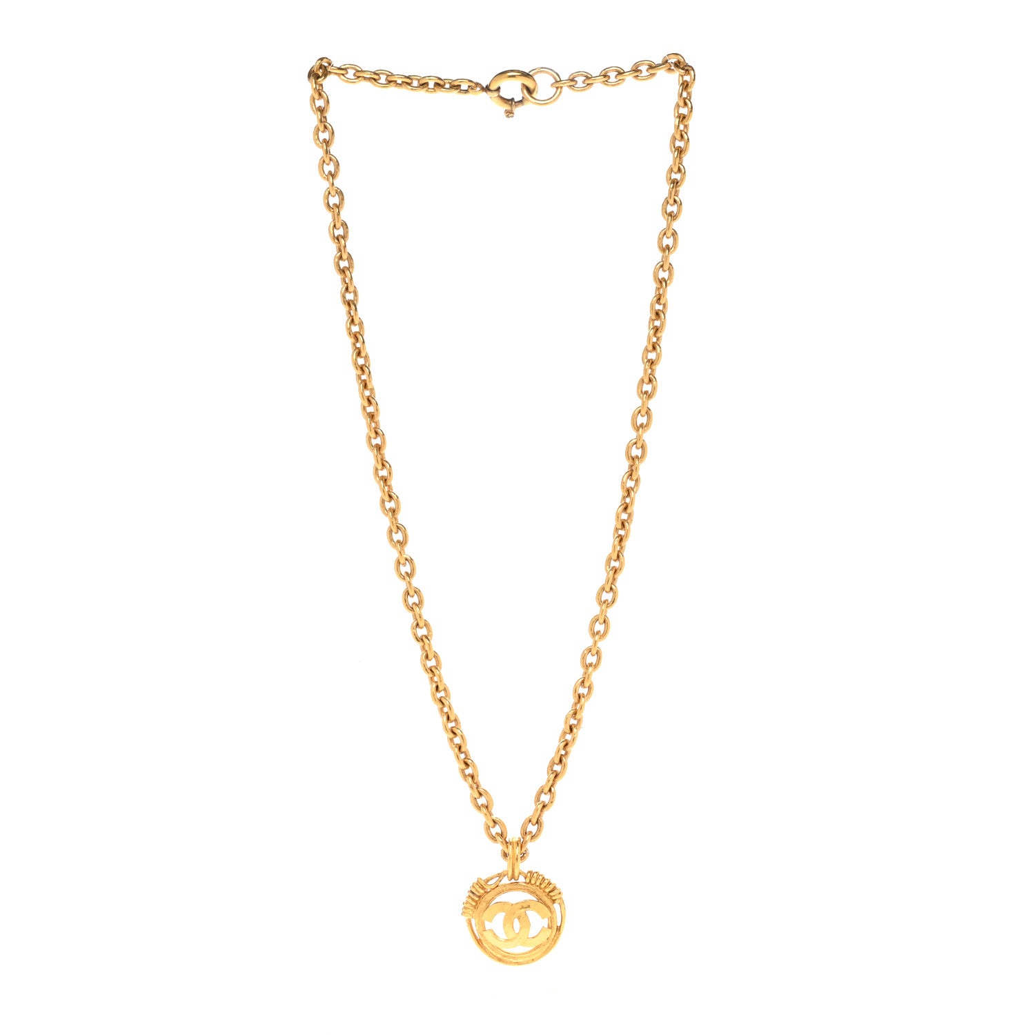 Chanel CC Chain Pendant Necklace Gold 3 of 5