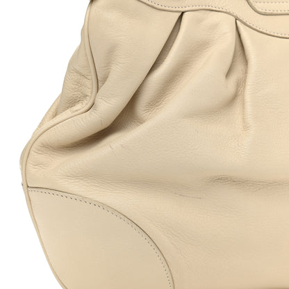 Salvatore Ferragamo Calfskin Vittoria Satchel Ivory 16 of 17
