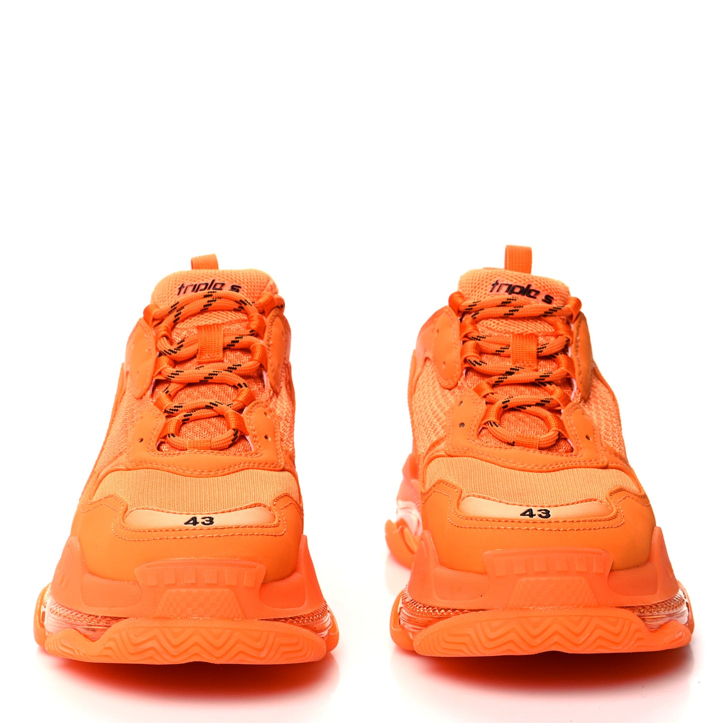 Fabric Mesh Clear Sole Mens Triple S Sneakers 43 Orange Black