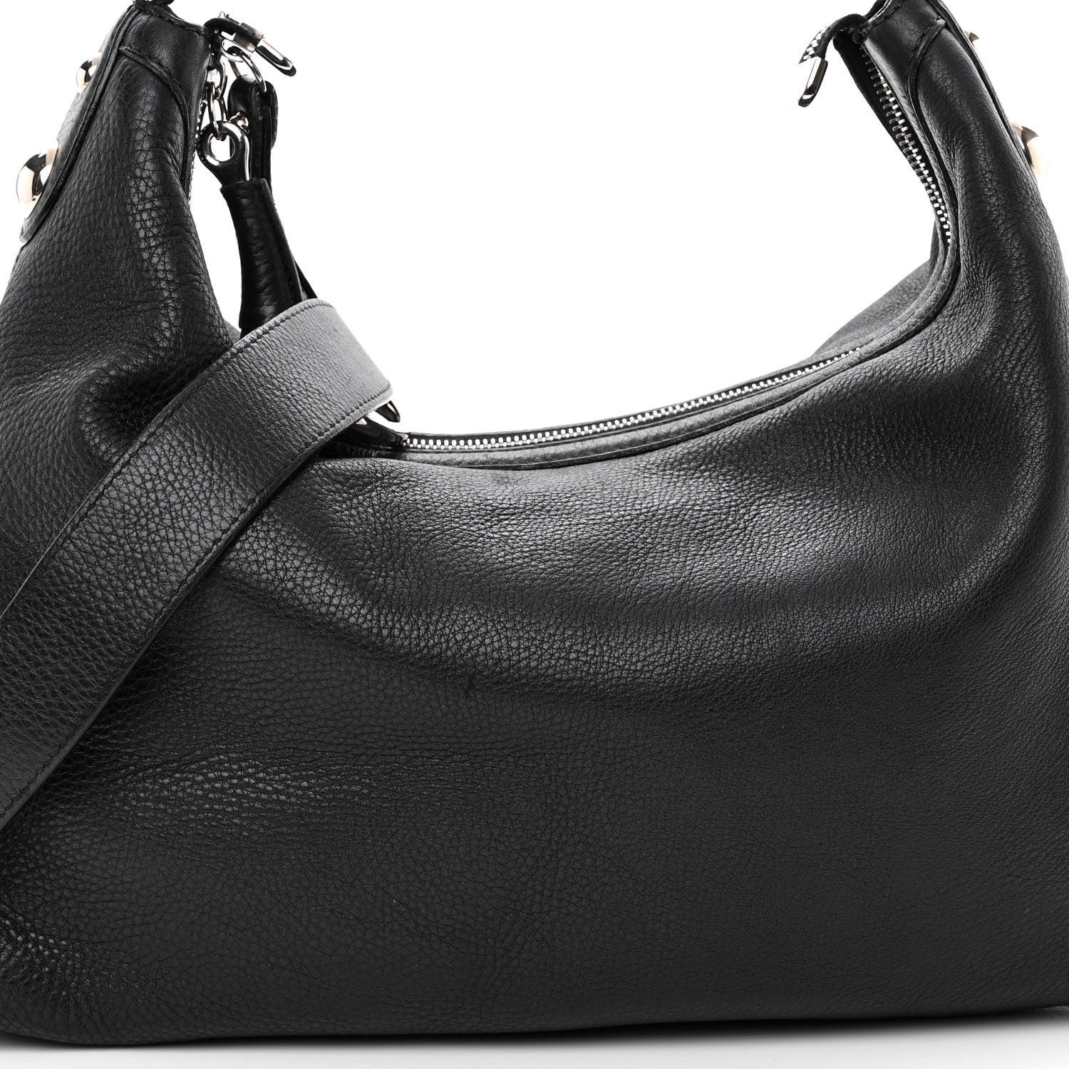 Gucci Calfskin Icon Bit Medium Hobo Black 7 of 12