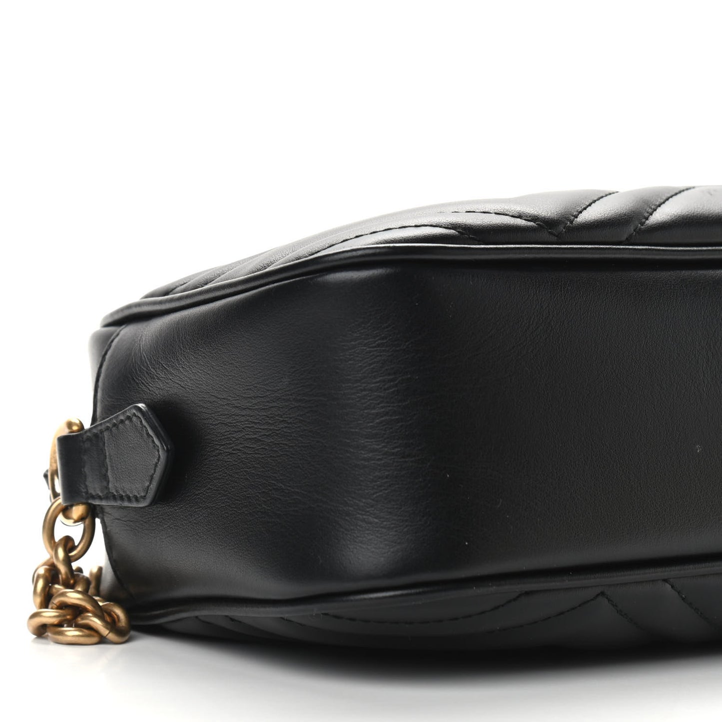 Calfskin Matelasse Small GG Marmont Chain Shoulder Bag Black