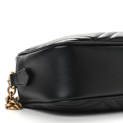Gucci Calfskin Matelasse Small GG Marmont Chain Shoulder Bag Black 8 of 11