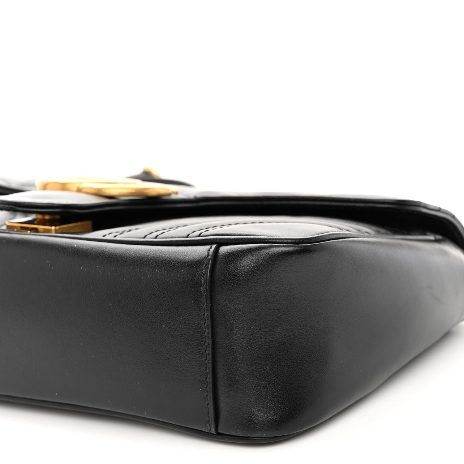 Gucci Calfskin Matelasse Small GG Marmont Shoulder Bag Black 9 of 9