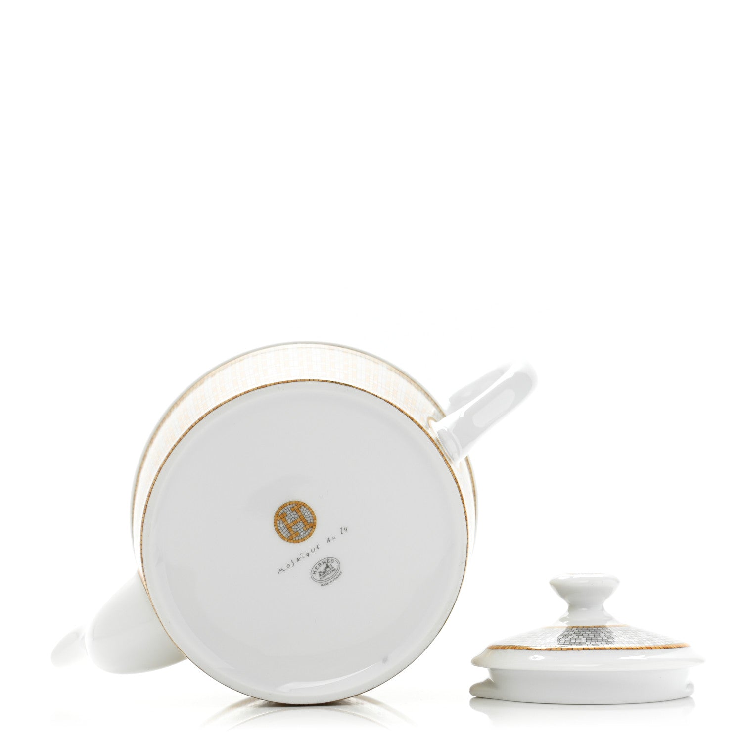 Hermes Porcelain 24 Gold Mosaique Teapot 4 of 8