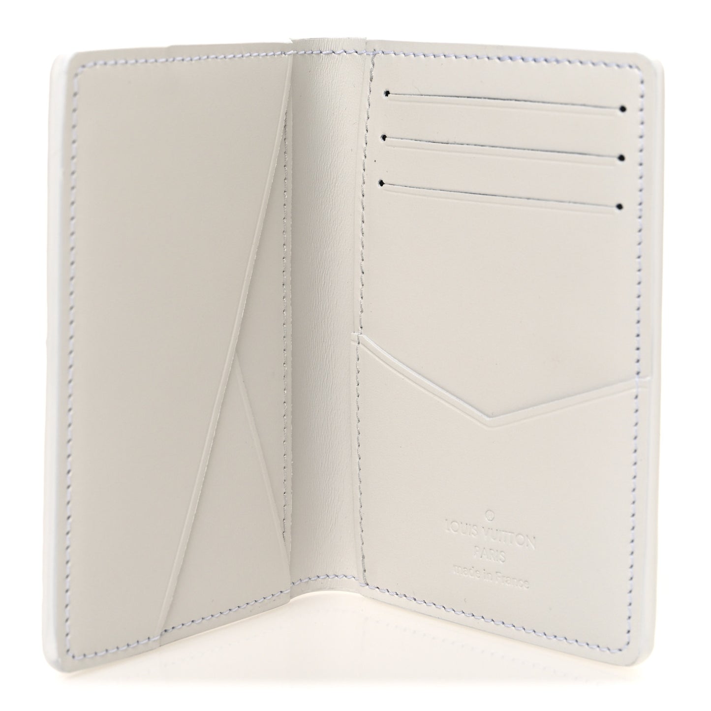 Calfskin Monogram Shadow Pocket Organizer White
