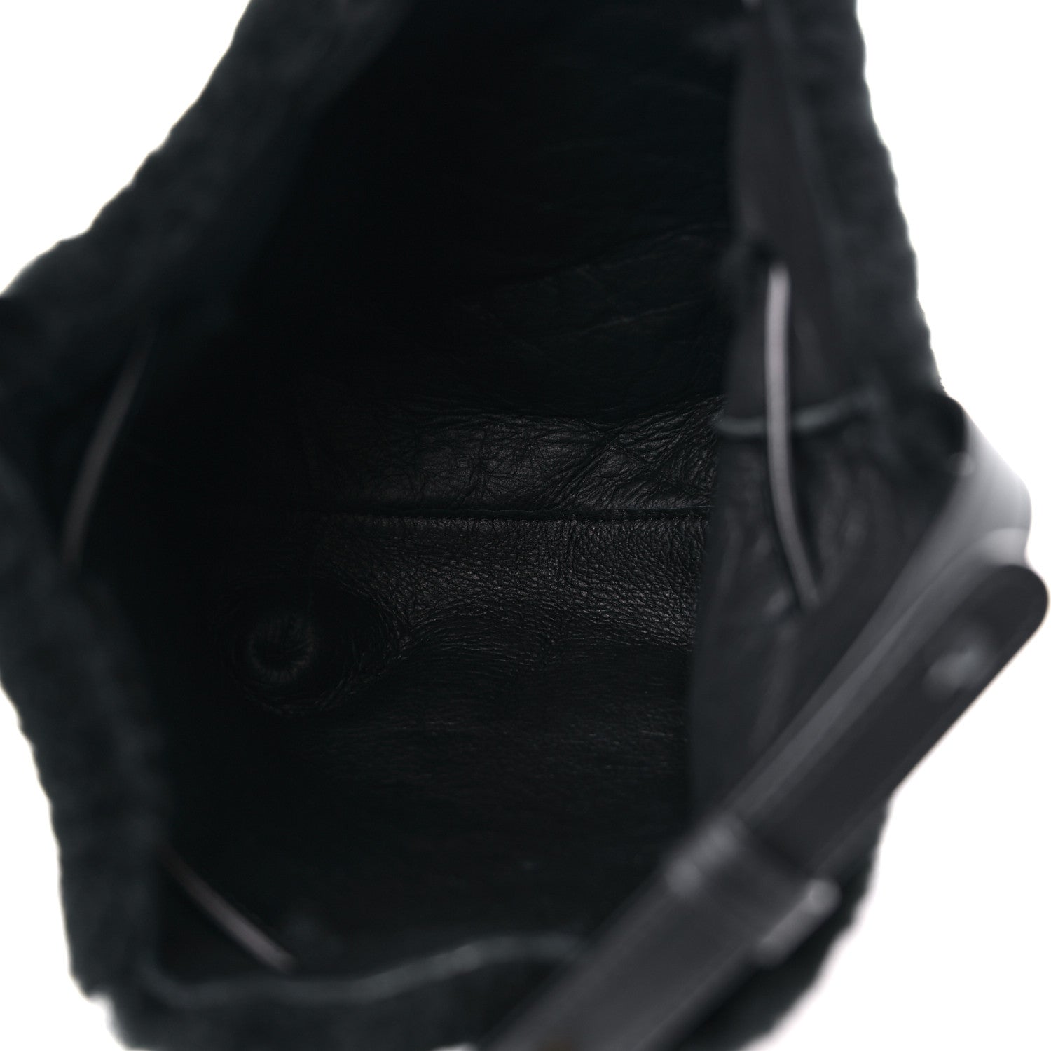 Mansur Gavriel Shearling Mini Bucket Bag Black 5 of 10