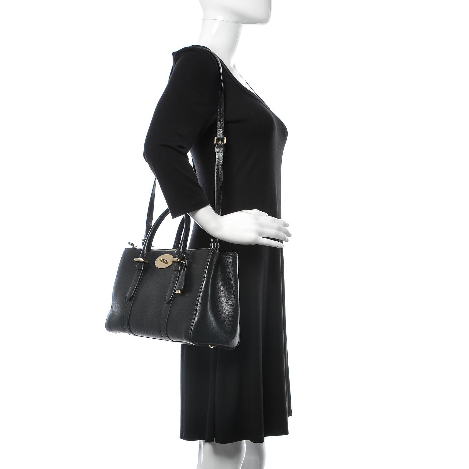 Mulberry Shiny Goatskin Small Bayswater Double Zip Tote Black 2 of 8