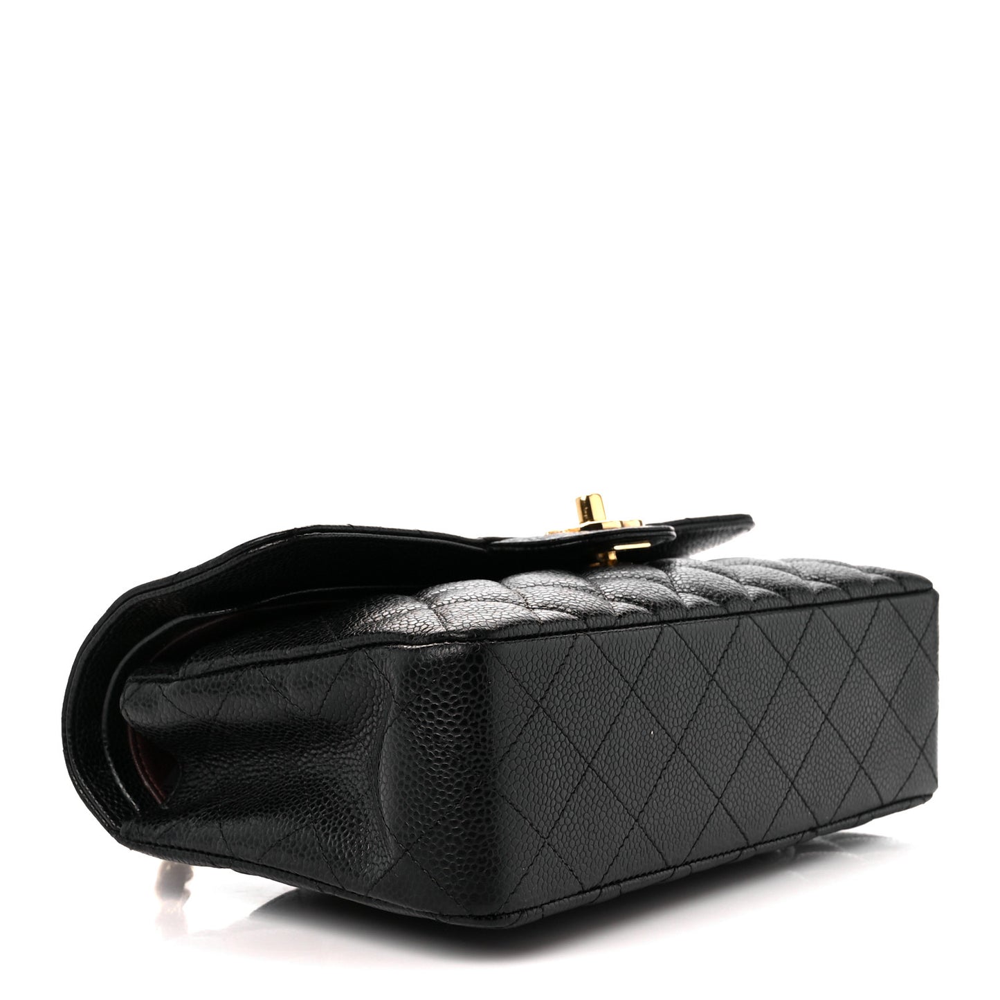 Caviar Quilted Small Double Flap Black