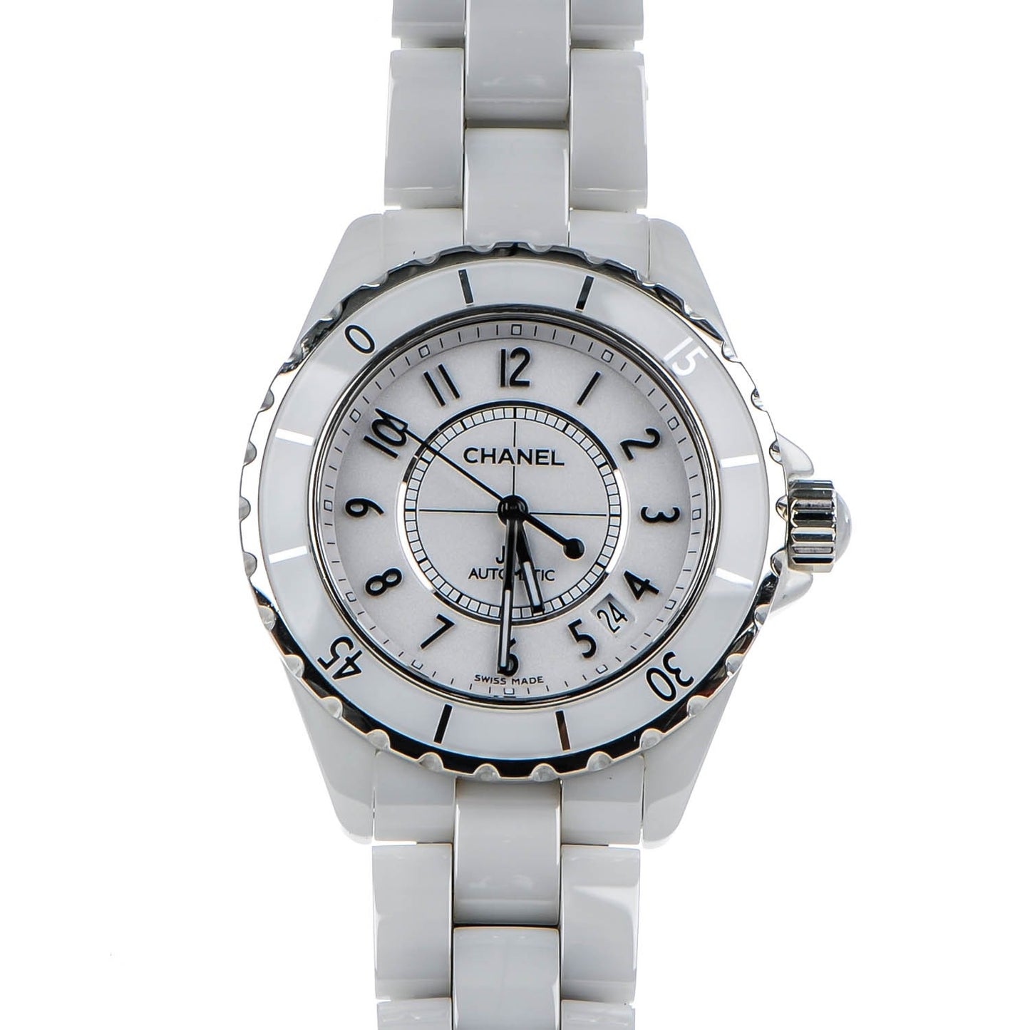 Stainless Steel Ceramic 38mm J12 Automatic Watch White