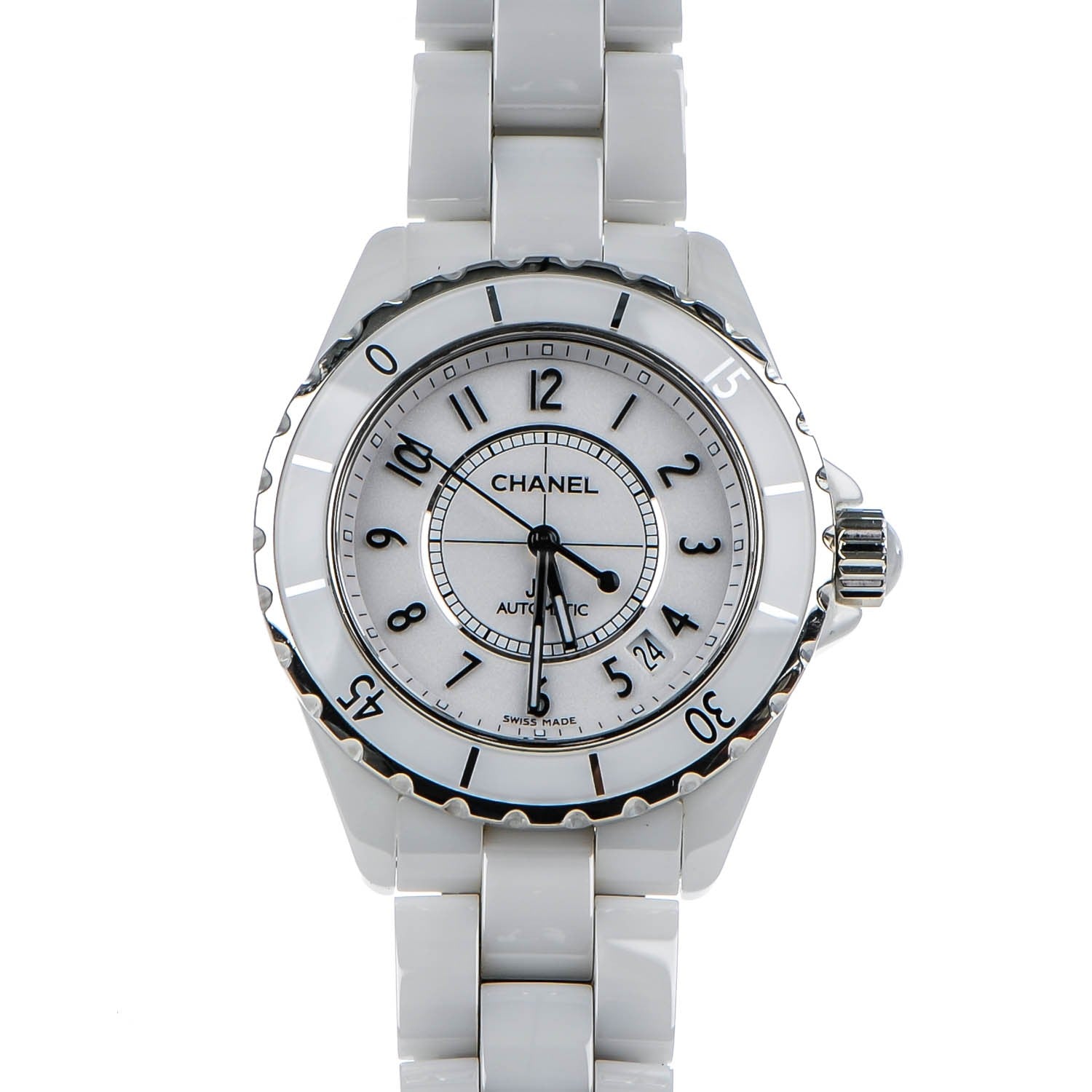 Chanel Stainless Steel Ceramic 38mm J12 Automatic Watch White 1 of 8