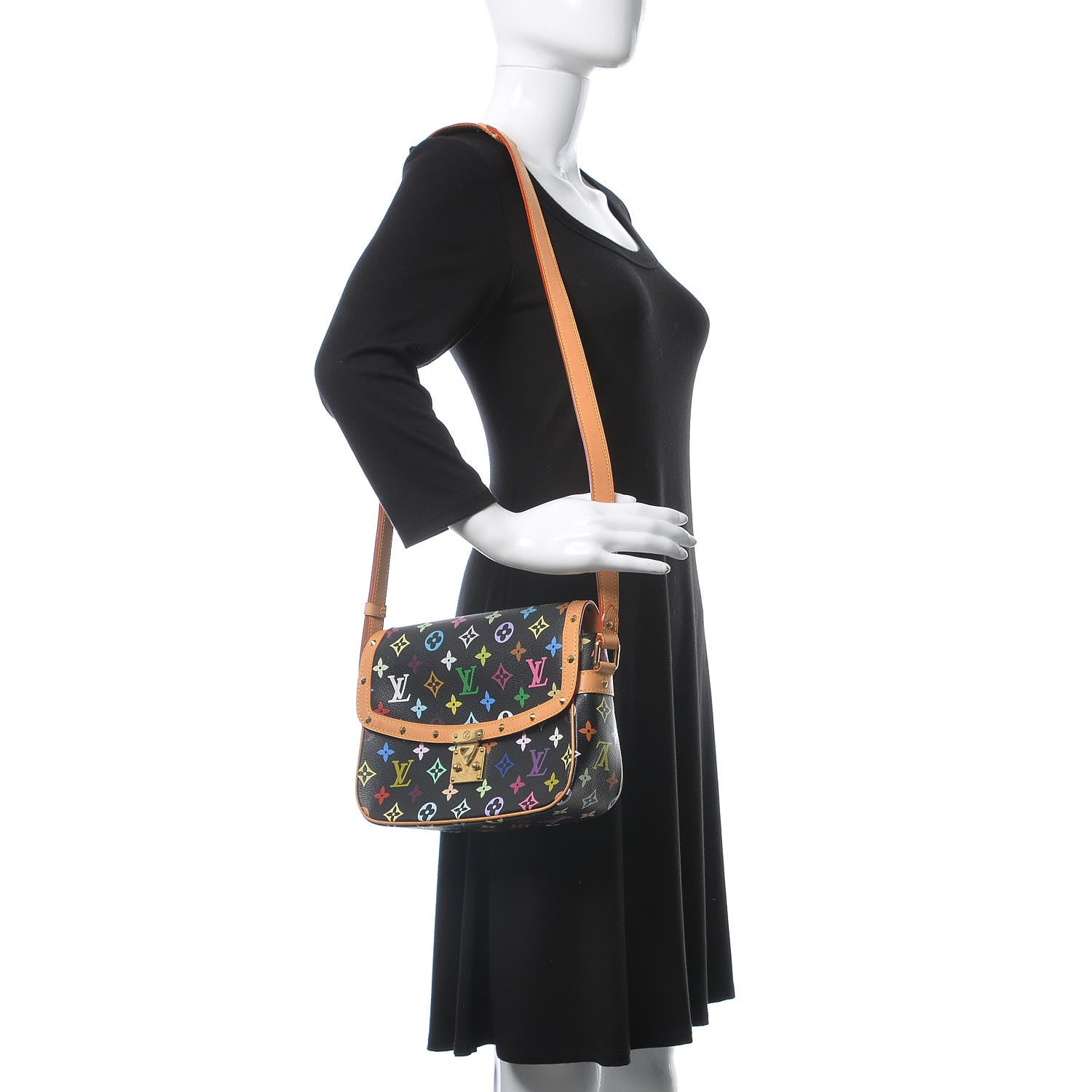 Louis Vuitton Monogram Multicolor Sologne Black 2 of 17