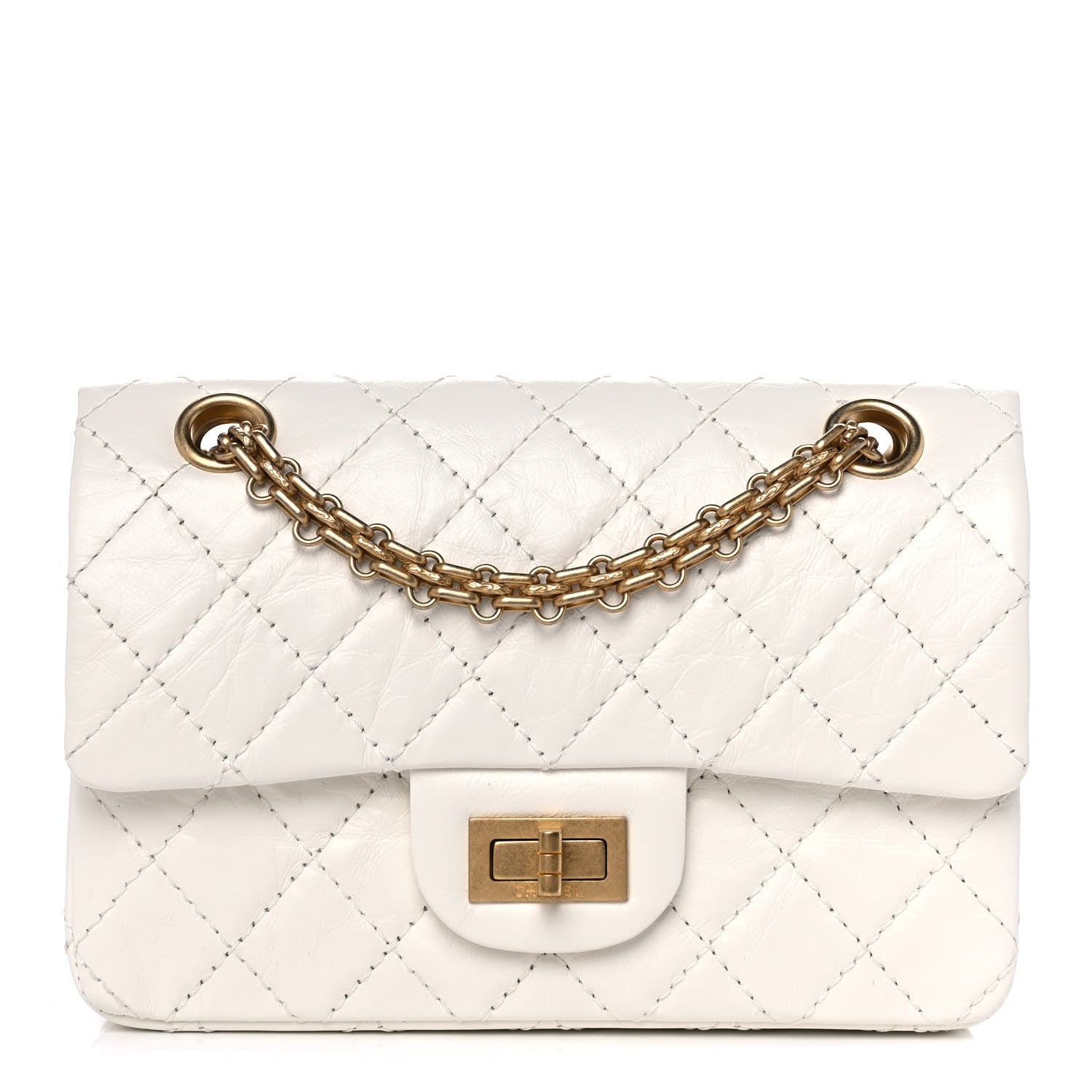 Chanel Aged Calfskin Quilted 2.55 Reissue Mini Flap White 1 of 11