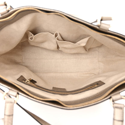 Gucci Metallic Pebbled Calfskin Small Soho Top Handle Bag Golden Beige 4 of 9