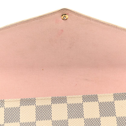 Louis Vuitton Damier Azur Pochette Felicie Chain Wallet Rose Ballerine 11 of 14