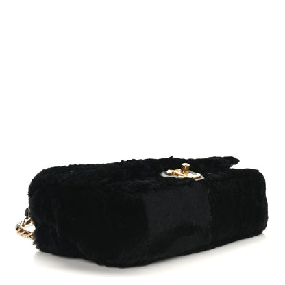 Chanel Shearling Lambskin Chevron Quilted Fur Sure Small Flap Black 4 of 9