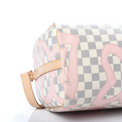 Louis Vuitton Damier Azur Tahitienne Speedy Bandouliere 30 Rose Ballerine 8 of 11