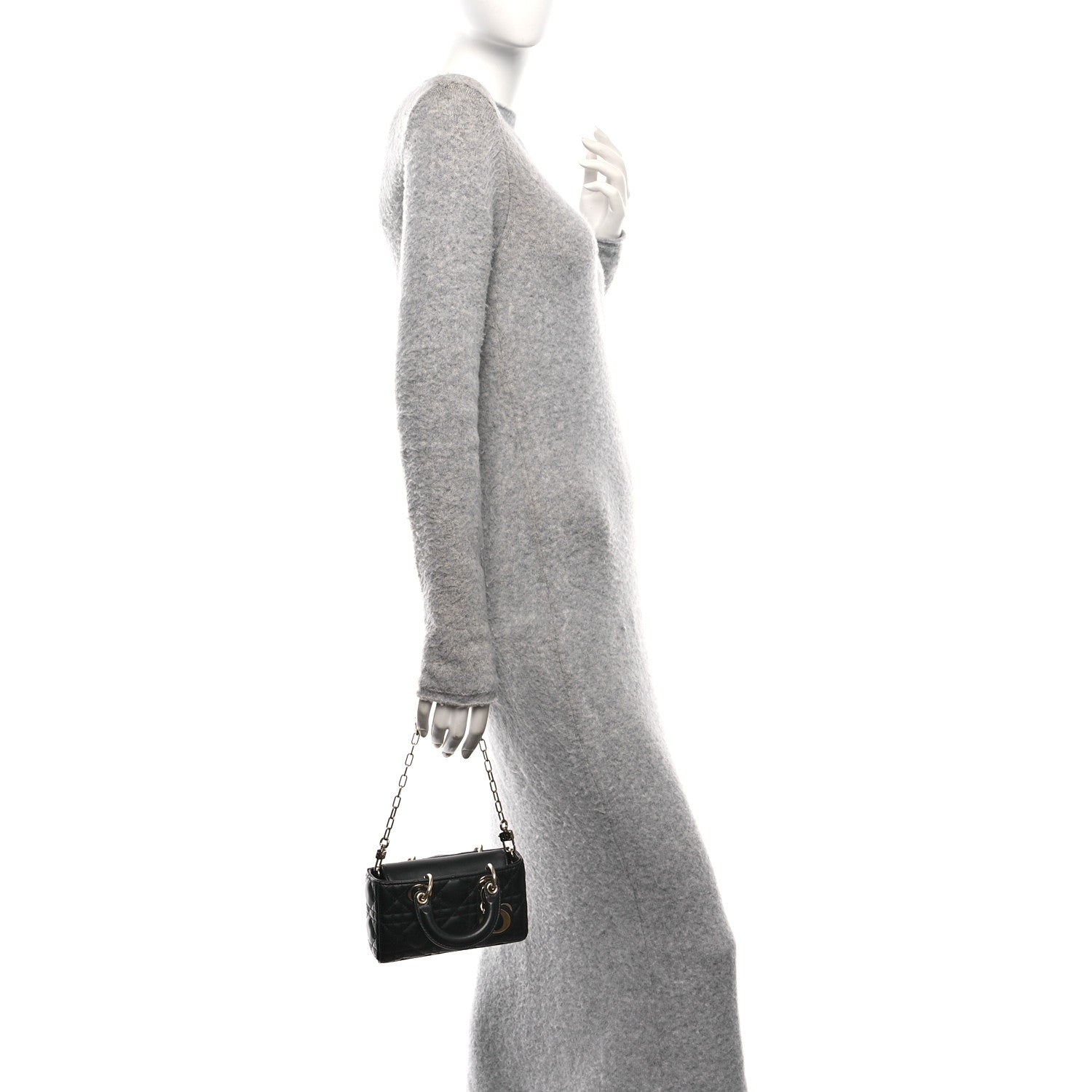 Christian Dior Lambskin Cannage Micro Lady D-Joy Black 2 of 9